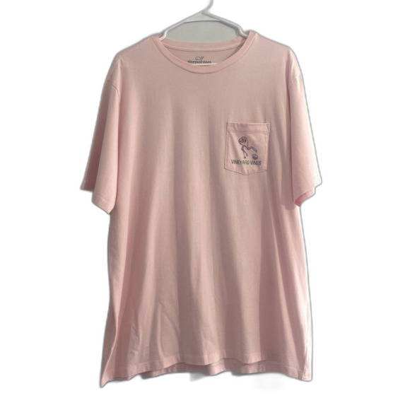 Vineyard Vines Pocket Tee Every Day Should Feel This Good Pink Flamingo Size XL - Picture 1 of 5